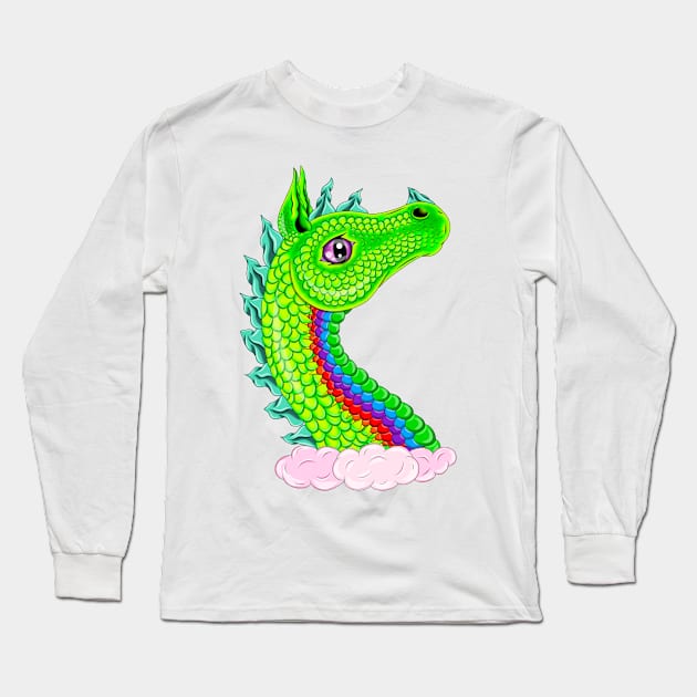 Green Air Dragon Long Sleeve T-Shirt by MelanieJeyakkumar